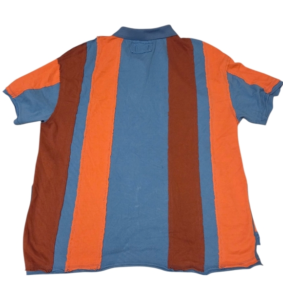 We The Free Too Cool For School Polo Shirt Oversized Blue Jay Color Block Large - Picture 5 of 12